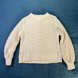 H&M Knitted Seaman Sweater Pullover White Cream - Size Small - Nautical Style